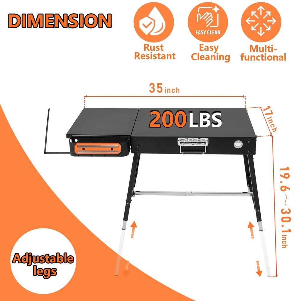 TONFUGLN Foldable Portable Grill Table Fits 17" Or 22" Blackstone Griddle Sta...