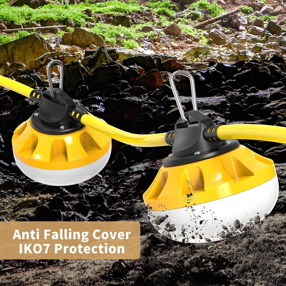 50FT Construction String Lights LED Industrial Grade Construction Sites Outdoor