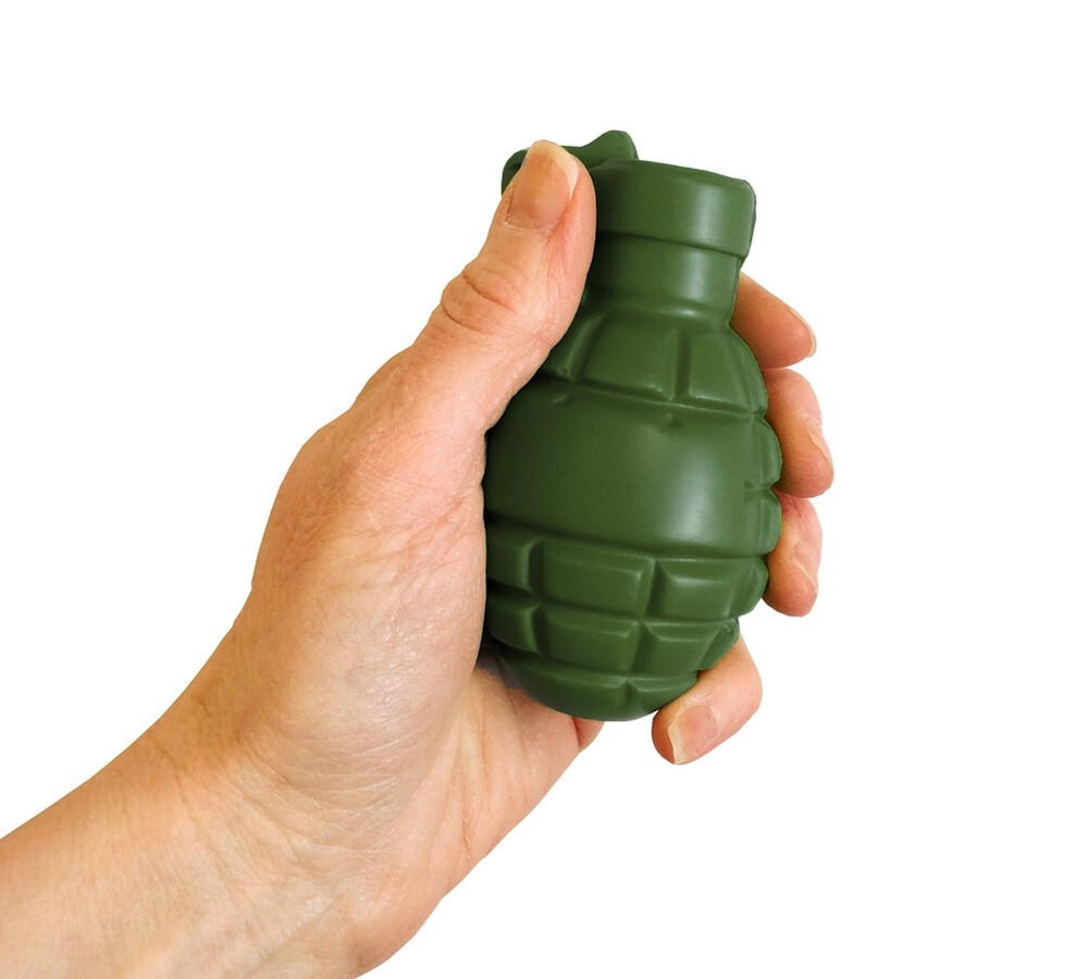 Stress Relief Squeezable Foam Green Grenade