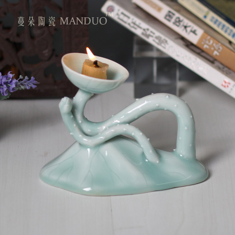 Columnar Candlestick Ceramic Art Candlestick