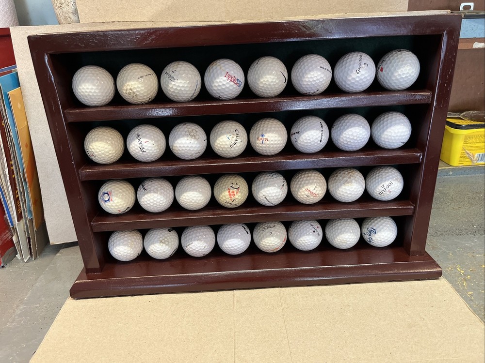 (32)  SMALL SHELF OR DESK LOGO GOLF BALL DISPLAY CASE (New )