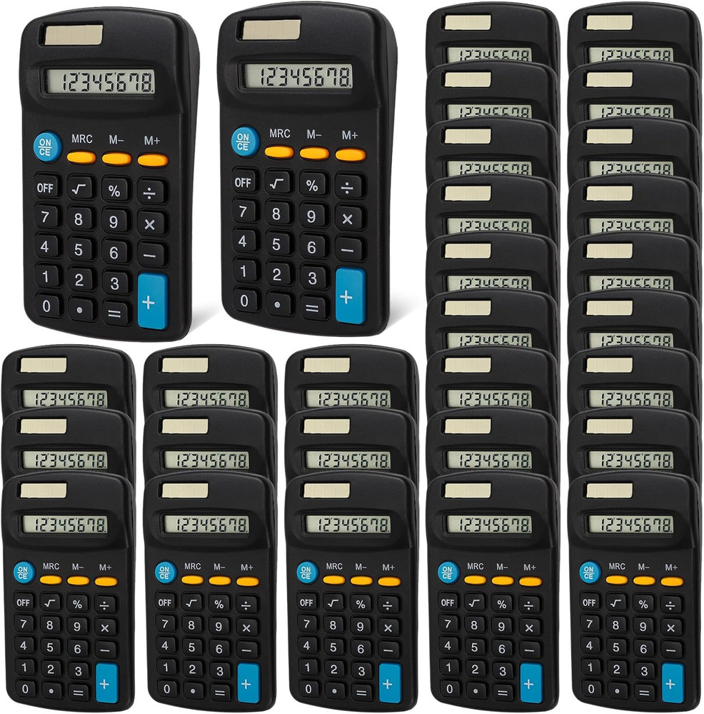 24 Pack Pocket CalculatorMini CalculatorsPocket Size Basic CalculatorsSolar B...