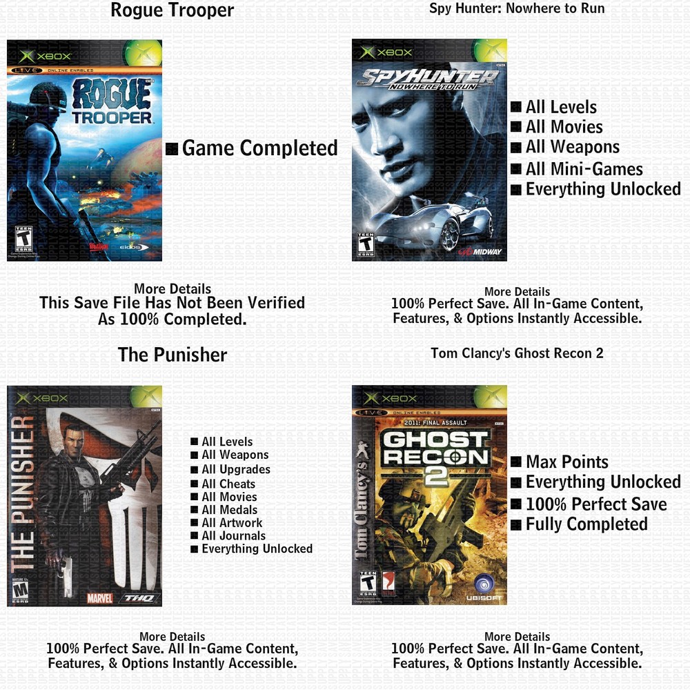 Tom Clancy's Ghost Recon 2 XBOX USB Save 100% Unlocked