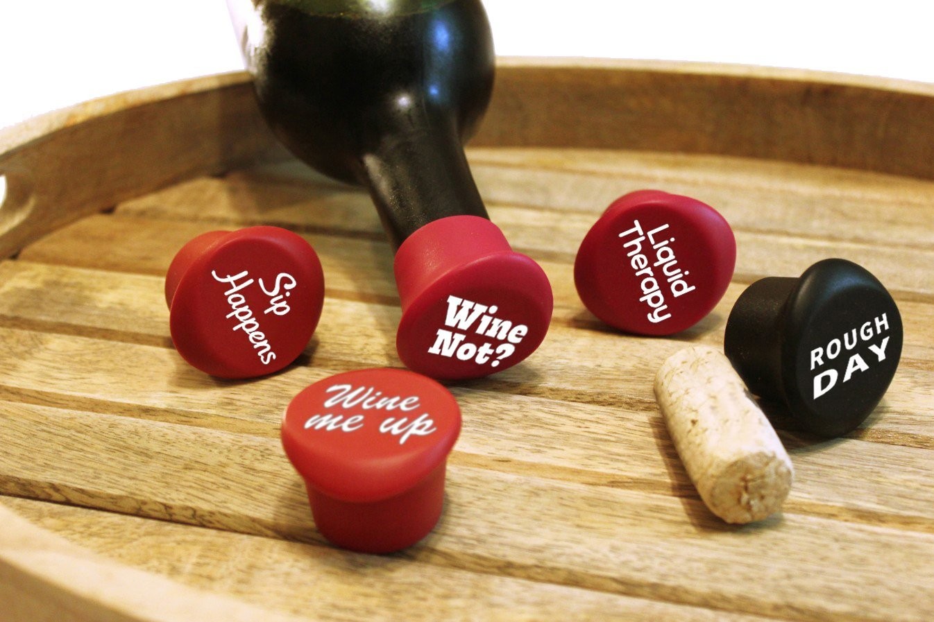 Funny Silicone Wine Stopper Set – Standard, Stoppers - 5pcs set