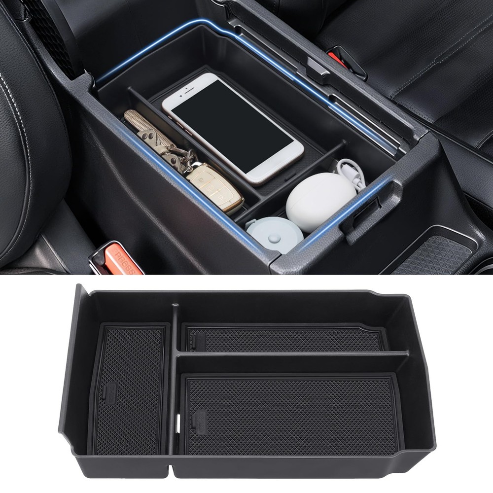 Drytuns Center Console Organizer Armrest Tray Organizer, Black