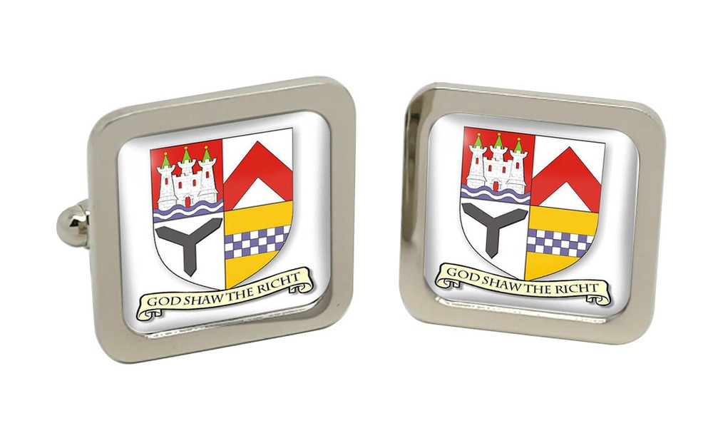 Ayrshire (Scotland) Square Cufflink in Chrome Box