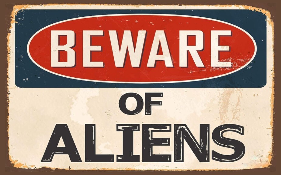 Beware Of Aliens  -Refrigerator Fridge MAGNET