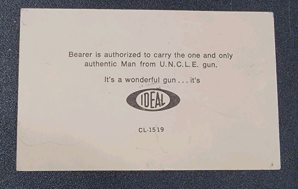 1966 U.N.C.L.E. Membership Card Vintage *condition Issues*