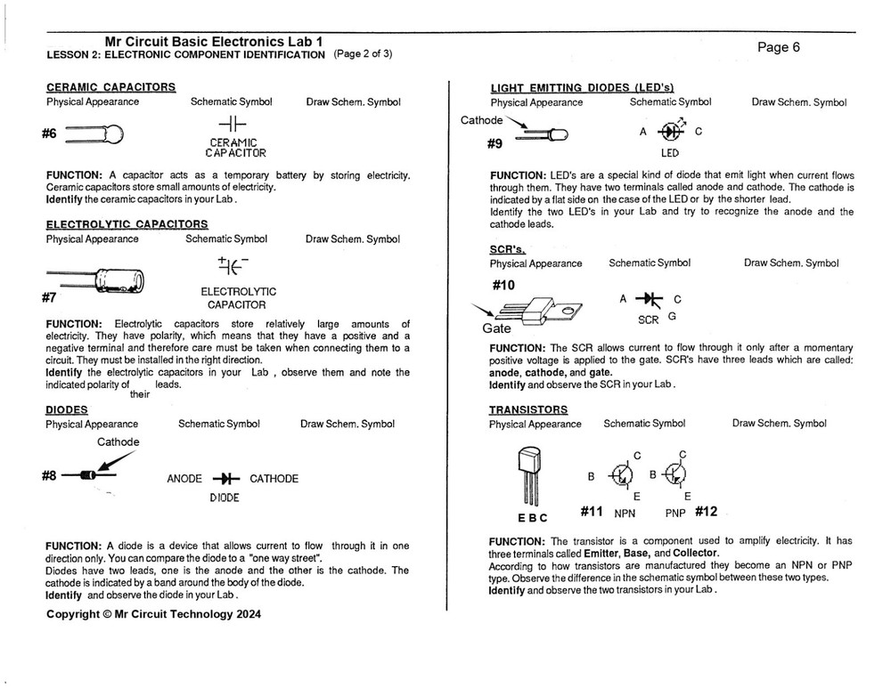 MC1-00 ** Mr Circuit Science ** Experiment Kit 4 Lessons & Solderless Ckt Bd