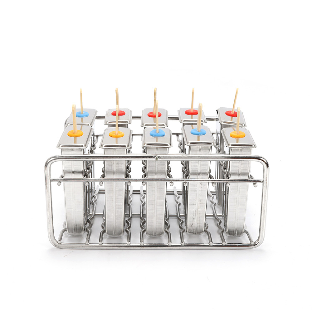 10PCS Stainless Steel Molds Pop Lolly Ice Cream Stick Holder Mold DIY