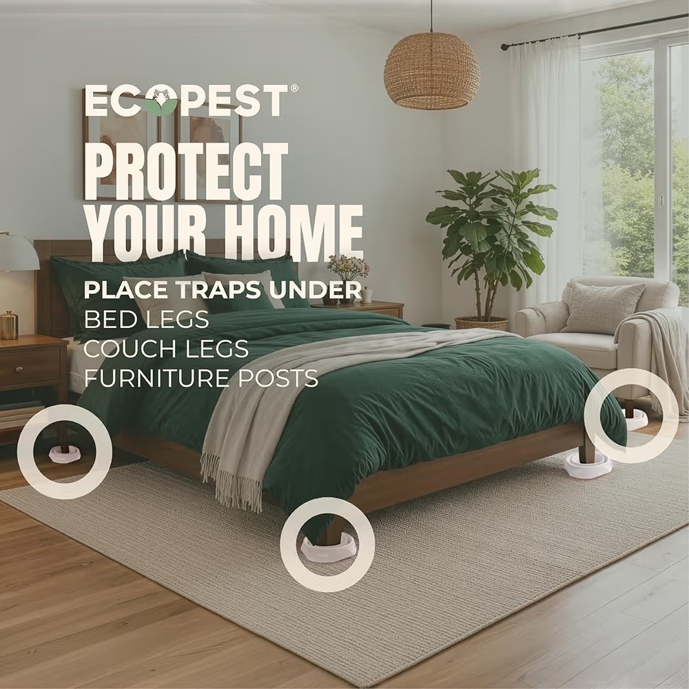 Bed Bug Interceptors 8 Pack Bed Bug Blocker Interceptor Traps Monitor Black