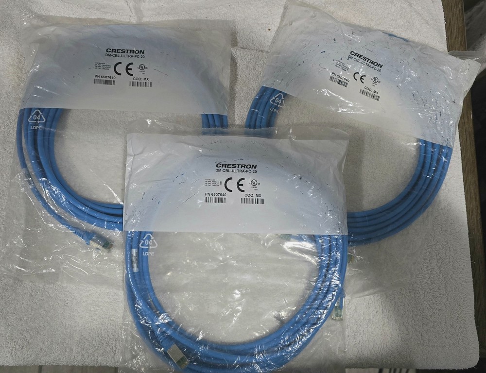 Crestron DM-CBL-ULTRA-PC-20 Ultra Patch Cable DigitalMedia 6507640 20ft. 3 pack