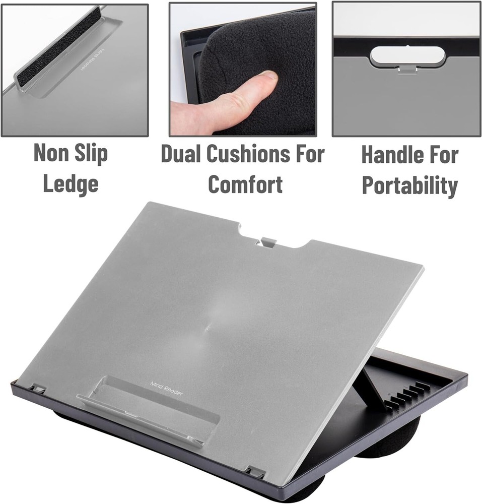 Adjustable Lap Laptop Desk Stand Dual Cushion Work Table Writing Drawing Board