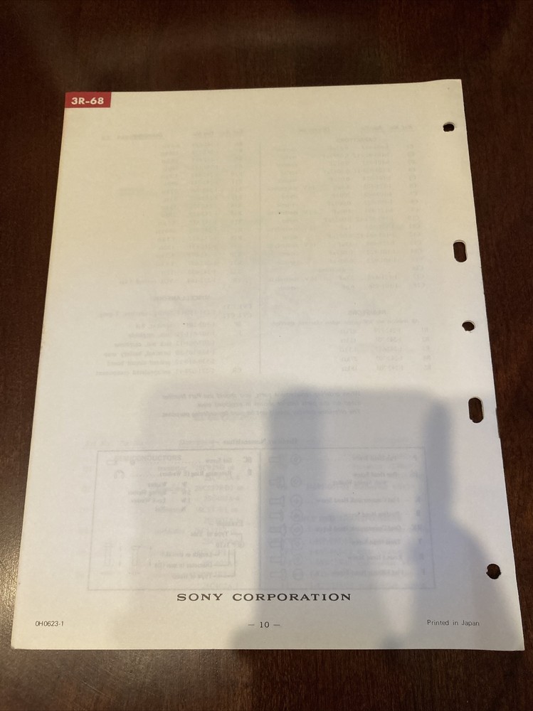 Original 3R-68 Sony Service Manual