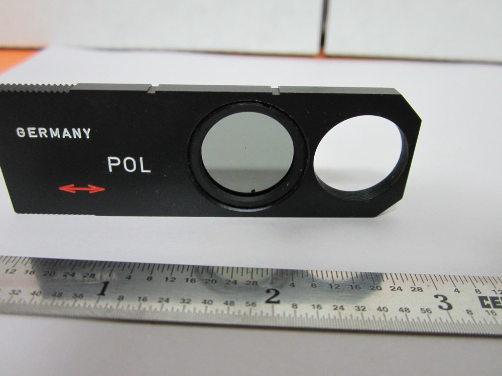 MICROSCOPE PART POLARIZER SLIDE GERMANY POL OPTICS BIN#B1-R-14