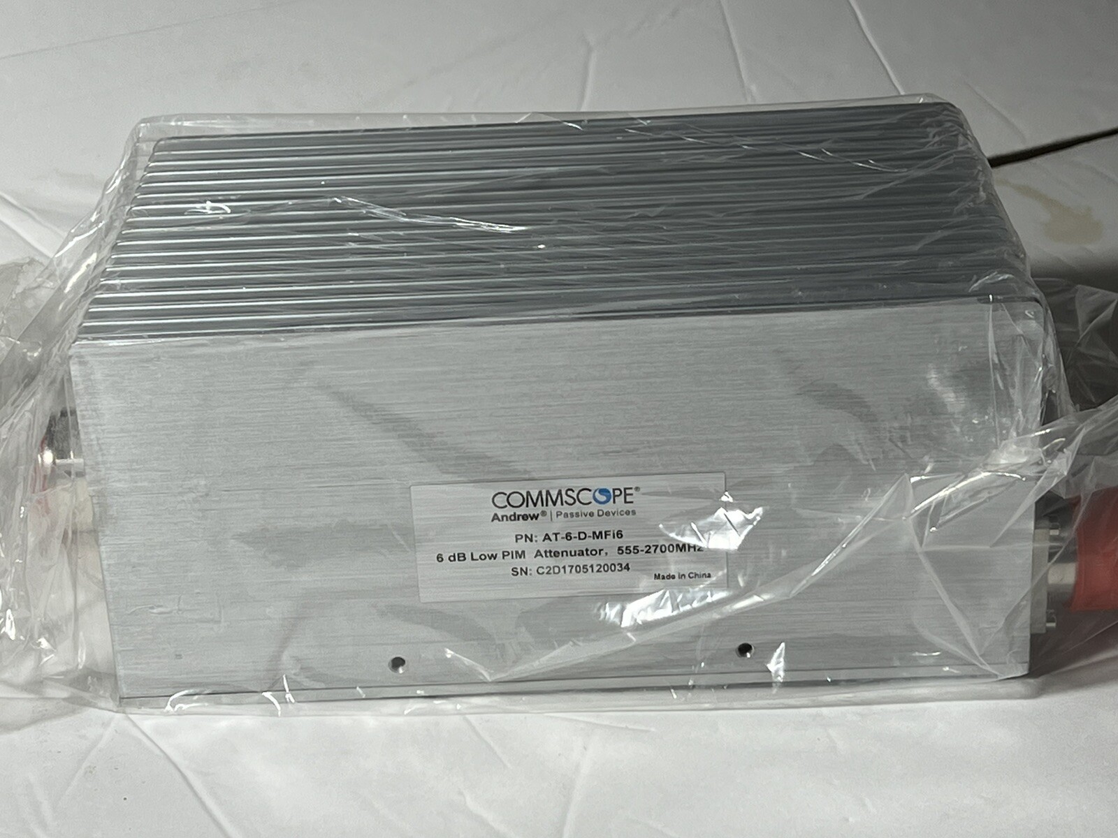 Commscope Andrew Passive Device AT-6-N-MFI6 6 dB Low PIM Attenuator 555–2700 MHz