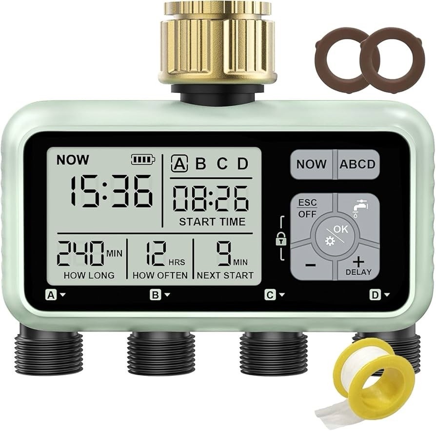Smart Sprinkler Timer Programmable Water Timer for Garden Irrigation Auto 4 Zone