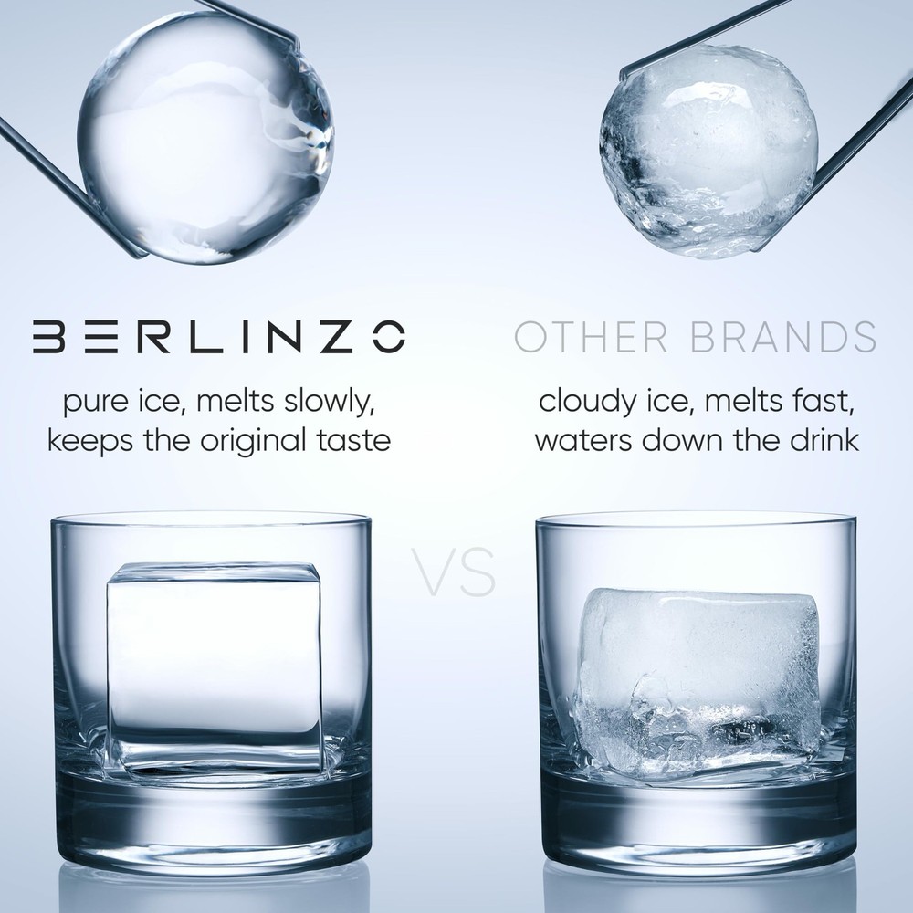 Clear Ice Cube Maker Mold - Combo 2+2 Crystal Clear Ice Cubes & Balls - Ice S...