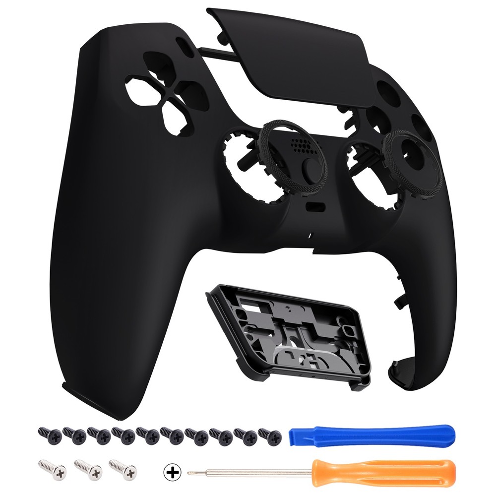 eXtremeRate Luna Redesigned Black Front Shell Touchpad For ps5 Controller Cover