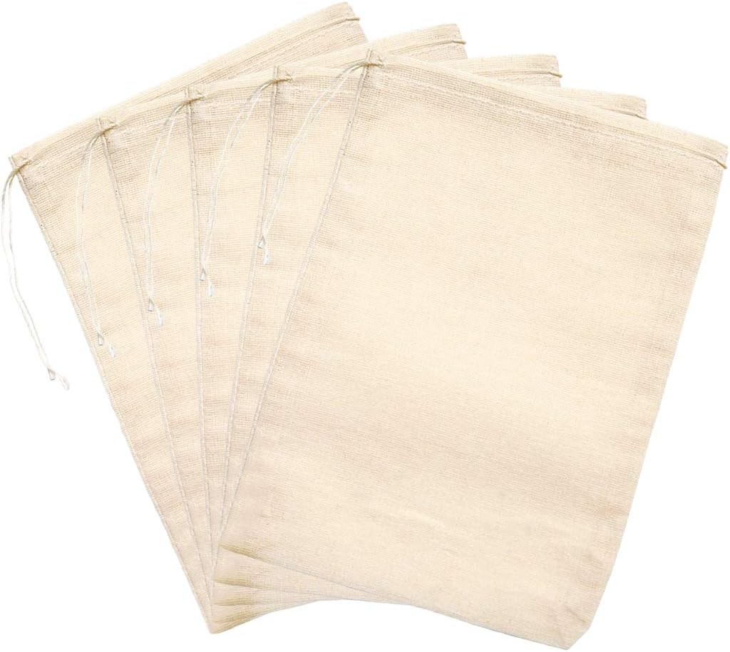 50Pcs Cotton Drawstring Bags, Reusable Muslin Bag Natural Cotton Bags with Draws