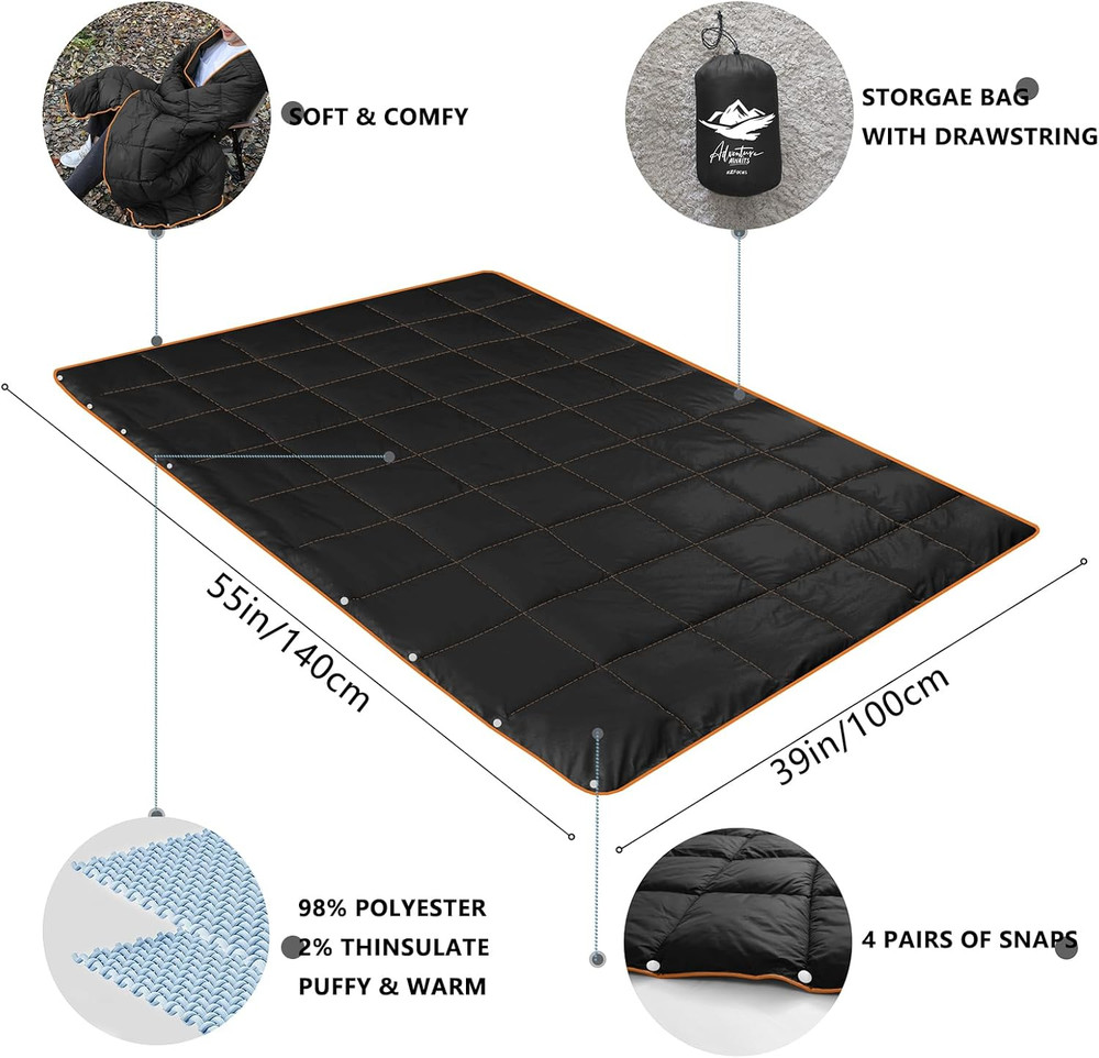 Camping Blanket,Lightweight Puffy Blanket Packable down Alternative Throw Blanke