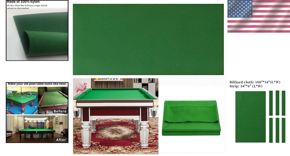 Thickened 8FT Billiard Table Felt with Easy Installation - Eye-Friendly Options