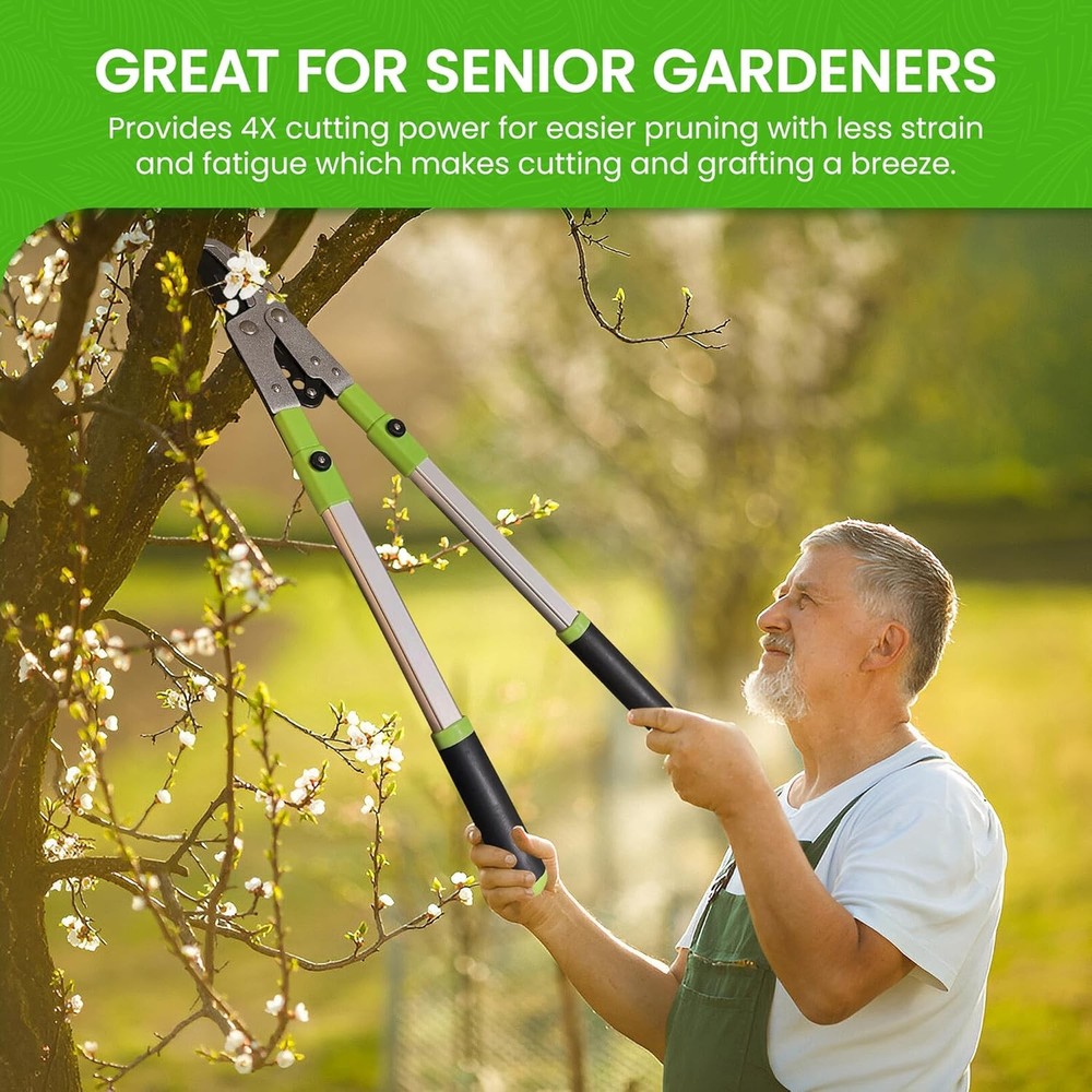 Extendable Anvil Lopper Tree Trimmer 1 Pack, Black, Green, Grey