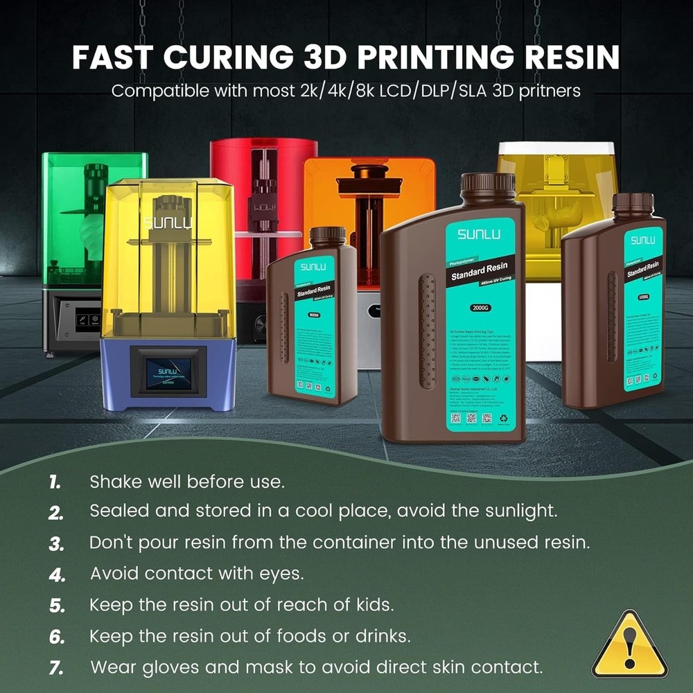 2kg Grey 3D Printer Resin - Fast-Curing, Low Odor, High Precision Performance