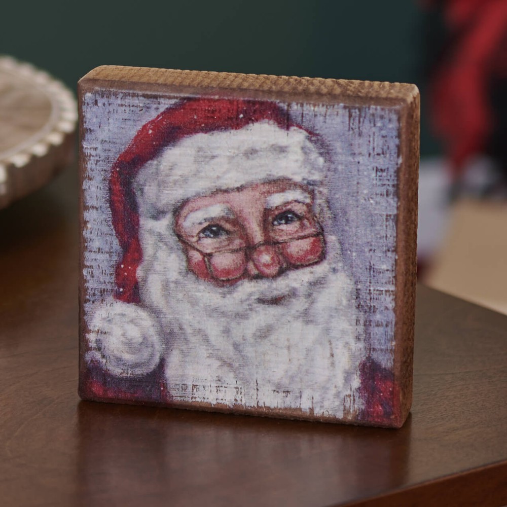 Merry Santa Block Sign
