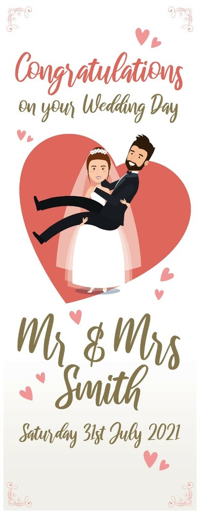 2 PERSONALISED PORTRAIT WEDDING BANNERS - Design 3