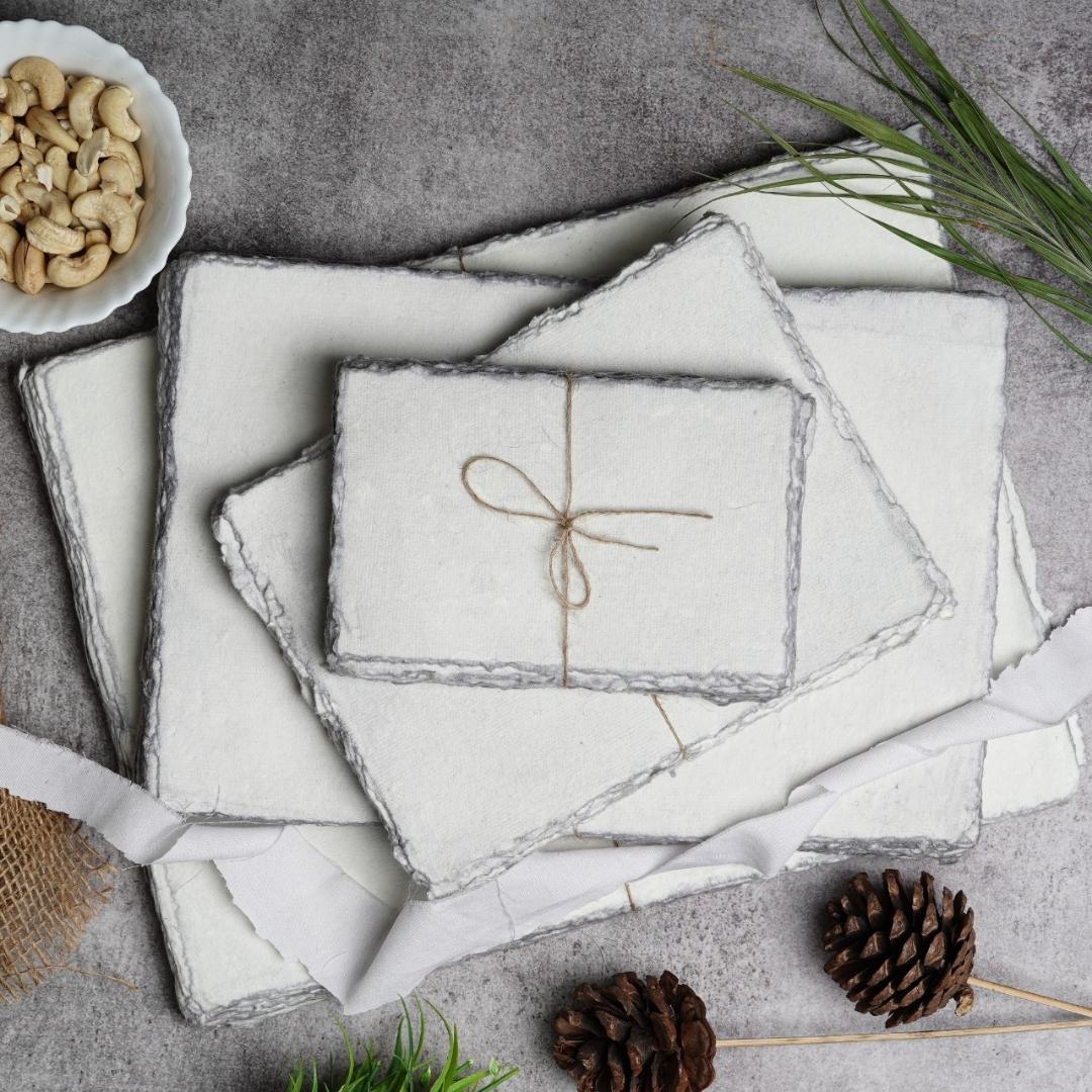 Watercolor Paper Cold Press 200 GSM Blank Handmade Cotton Deckle Edge 50 Sheets