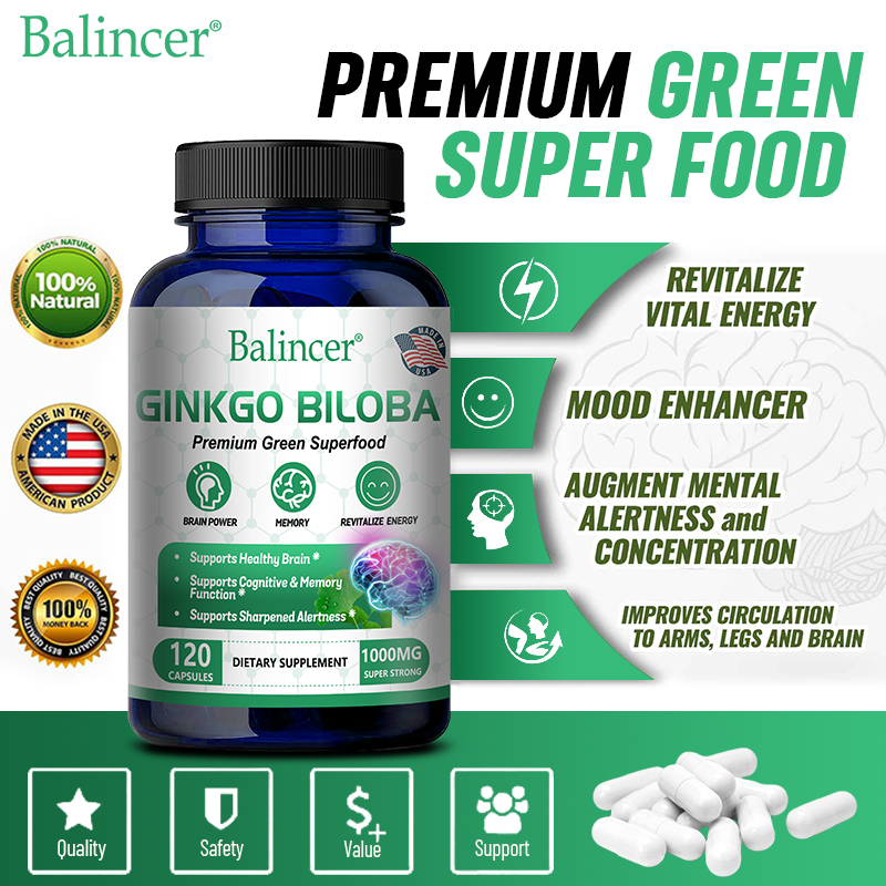 Ginkgo biloba capsule 1000 mg Memory Cognitive function Blood circulation