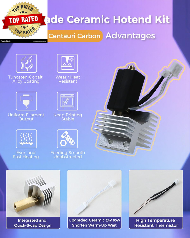 2Pack 0.4MM Upgrade Ceramic Hotend for Elegoo Centauri Carbon