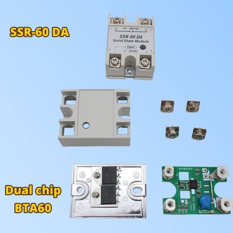 SSR-60DA 3PCS Input 3-32V DC to Output 24-380V AC Single Phase Solid State Re...