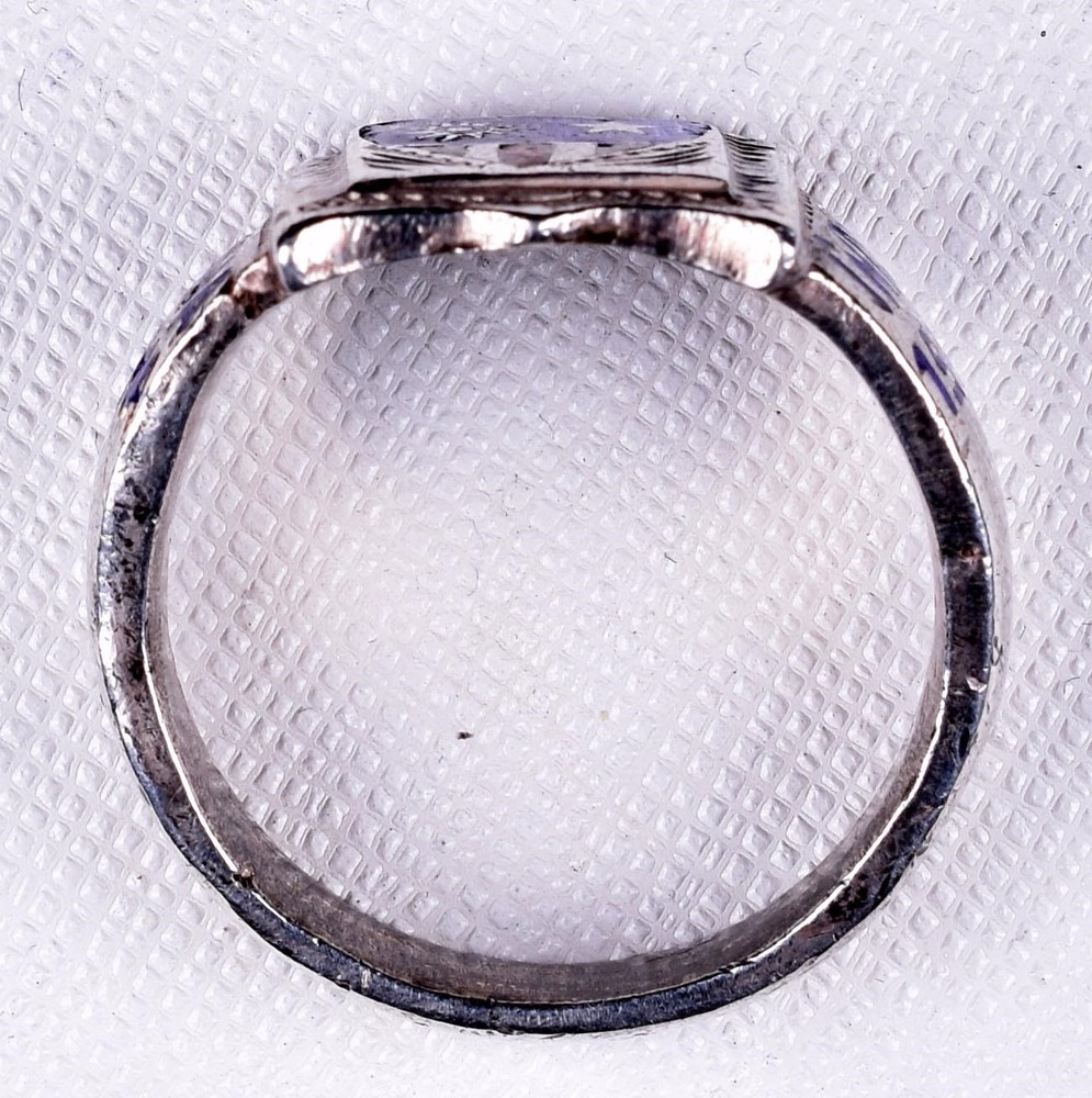 1944 WW2 India China Burma Campaign Ring Enameled Sz 10.5