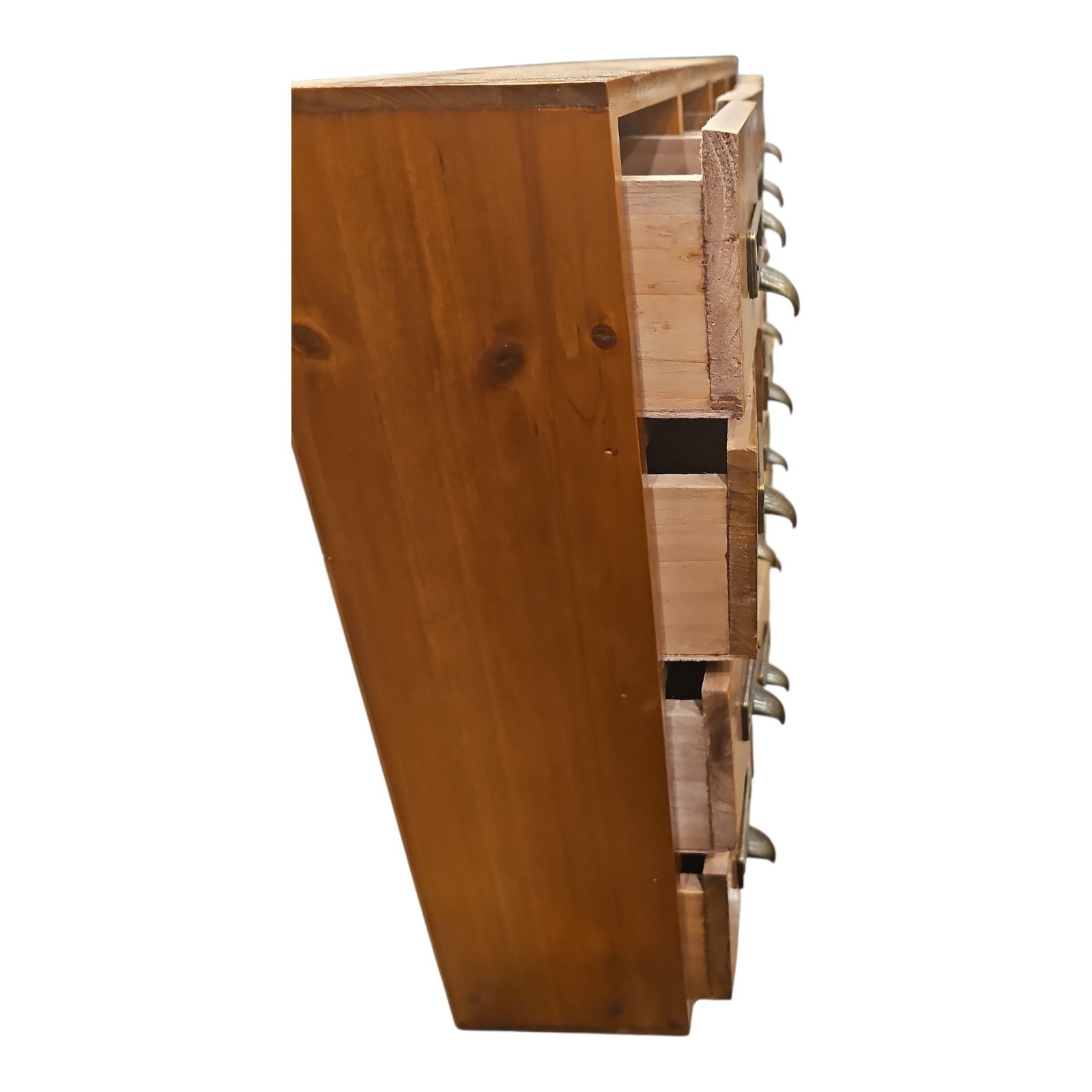 Vintage Wooden Library Card Cabinet, 16 Drawers, 4 Rows High, 4 Rows Wide