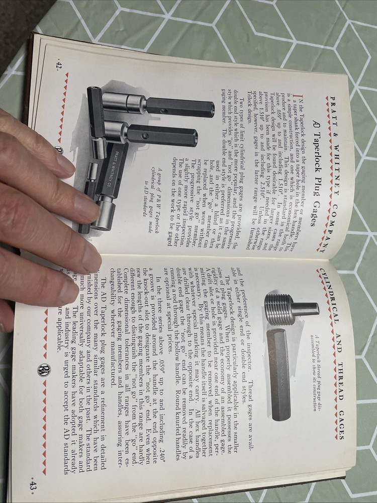 1929 PRATT & WHITNEY Gages Book