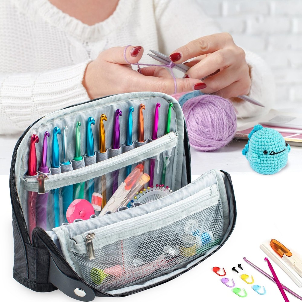 Crochet Hook Case Empty - Crochet Hook Organizer Stand Up Unique Design -Corc...