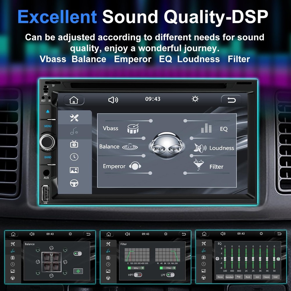 7" Touchscreen Car Stereo CD Bluetooth 5.2 CarPlay Android Auto w? Backup Camera