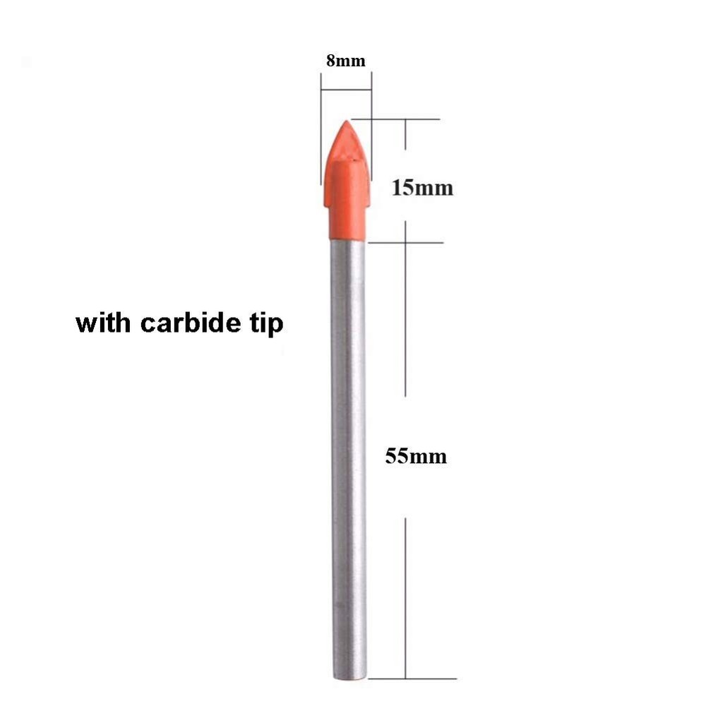 Gunpla 10Pcs Multi-Material Drill Bits Set, Cemented Carbide Masonry 8mm