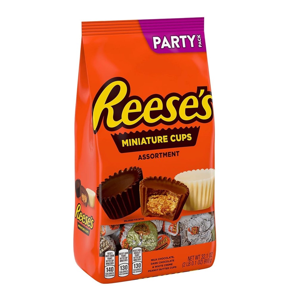 Kosher Assorted Mini Peanuts Butter Cups - 32.1 oz Bulk Pack for Celebrations