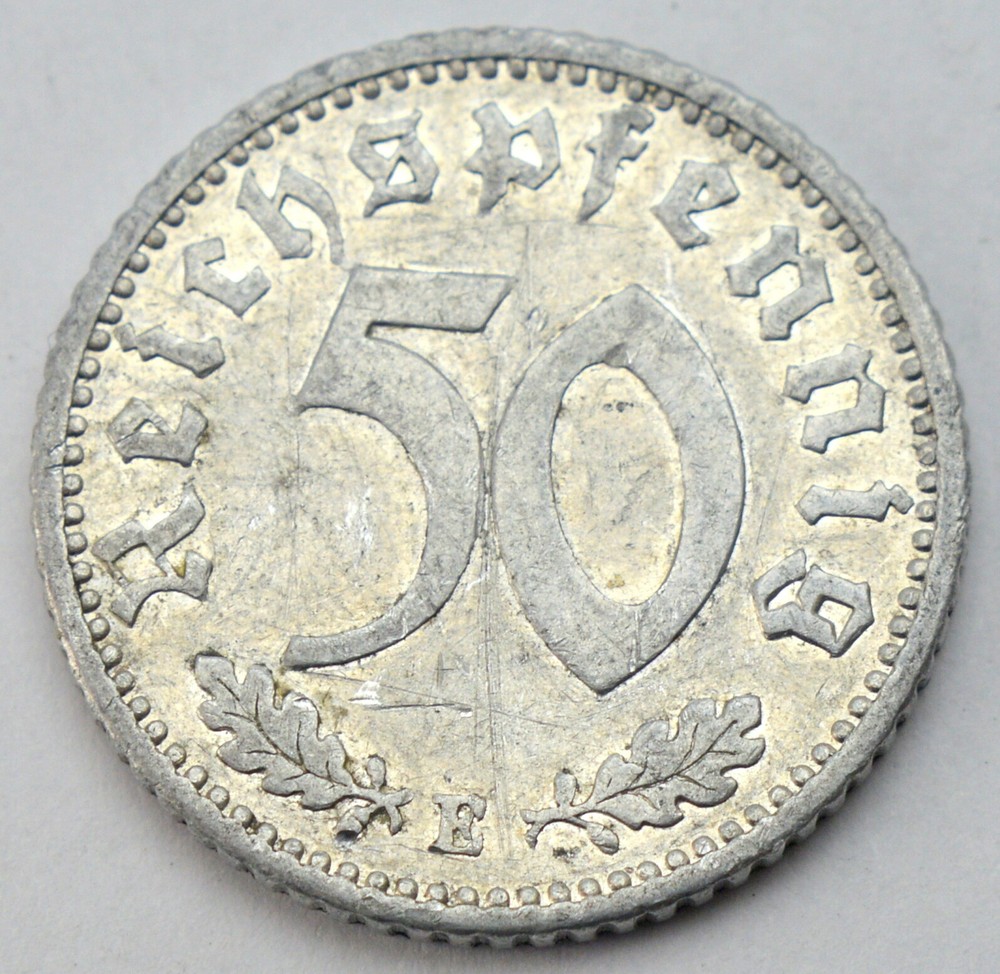 GERMANY 50 REICHSPFENNIG 1935 E OLD COIN