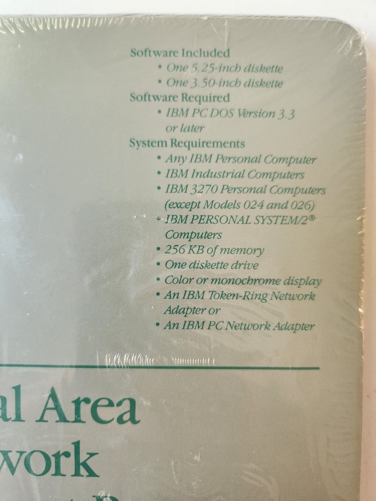 1989 IBM Local Area Network Support Program 93X5583 NEW Sealed Vintage