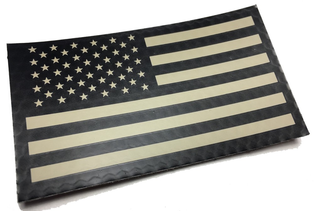 Large 5x3" Forward Tactical IR INFRARED REFLECTIVE US FLAG Patch (black/tan)