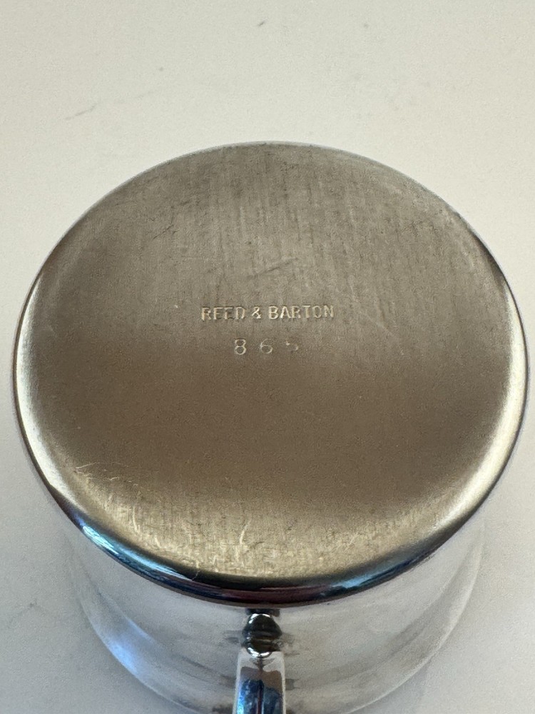 Vintage Reed & Barton Collector Silverplated Baby Infant Cup #865 Engraved Derek