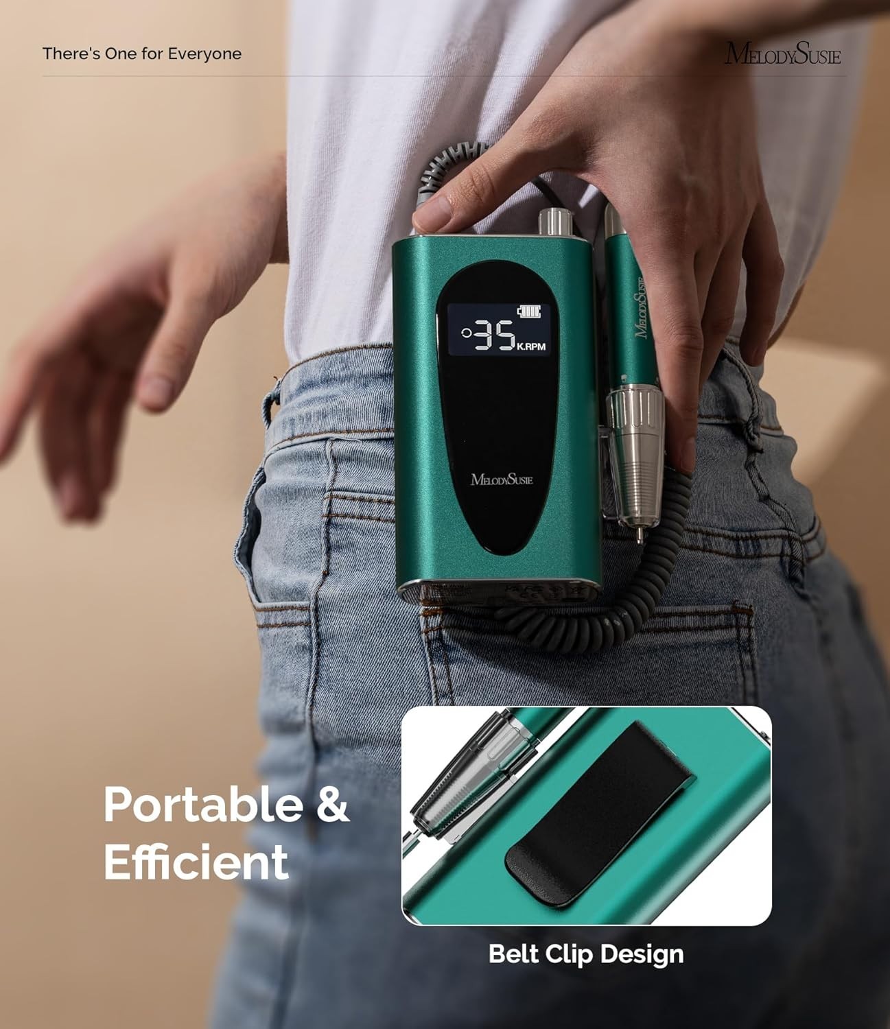 MelodySusie Professional Clip-On High-Efficiency Nail Drill MM400C Green NEW