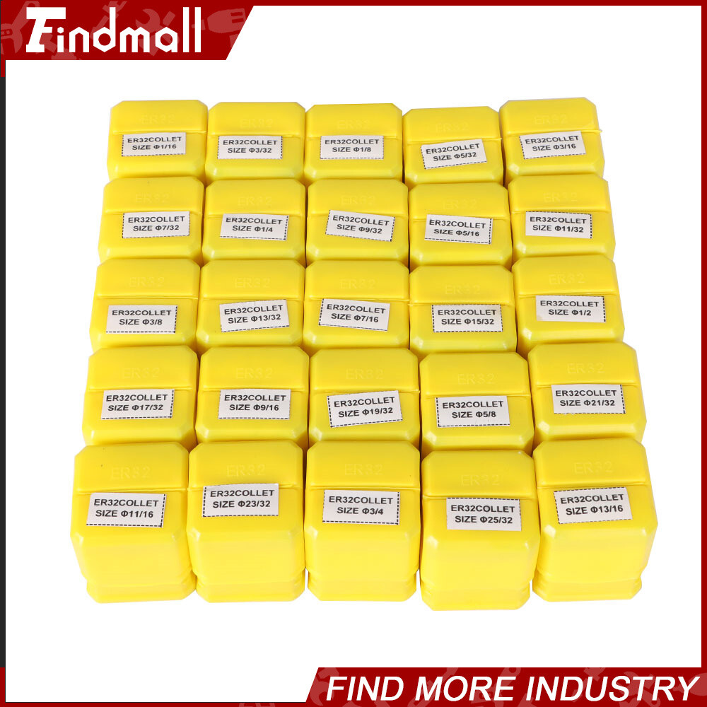 25 Pack Collet Set ER32 Collet Chuck 1/16 inch-3/4 inch Holder Spring Collet Set