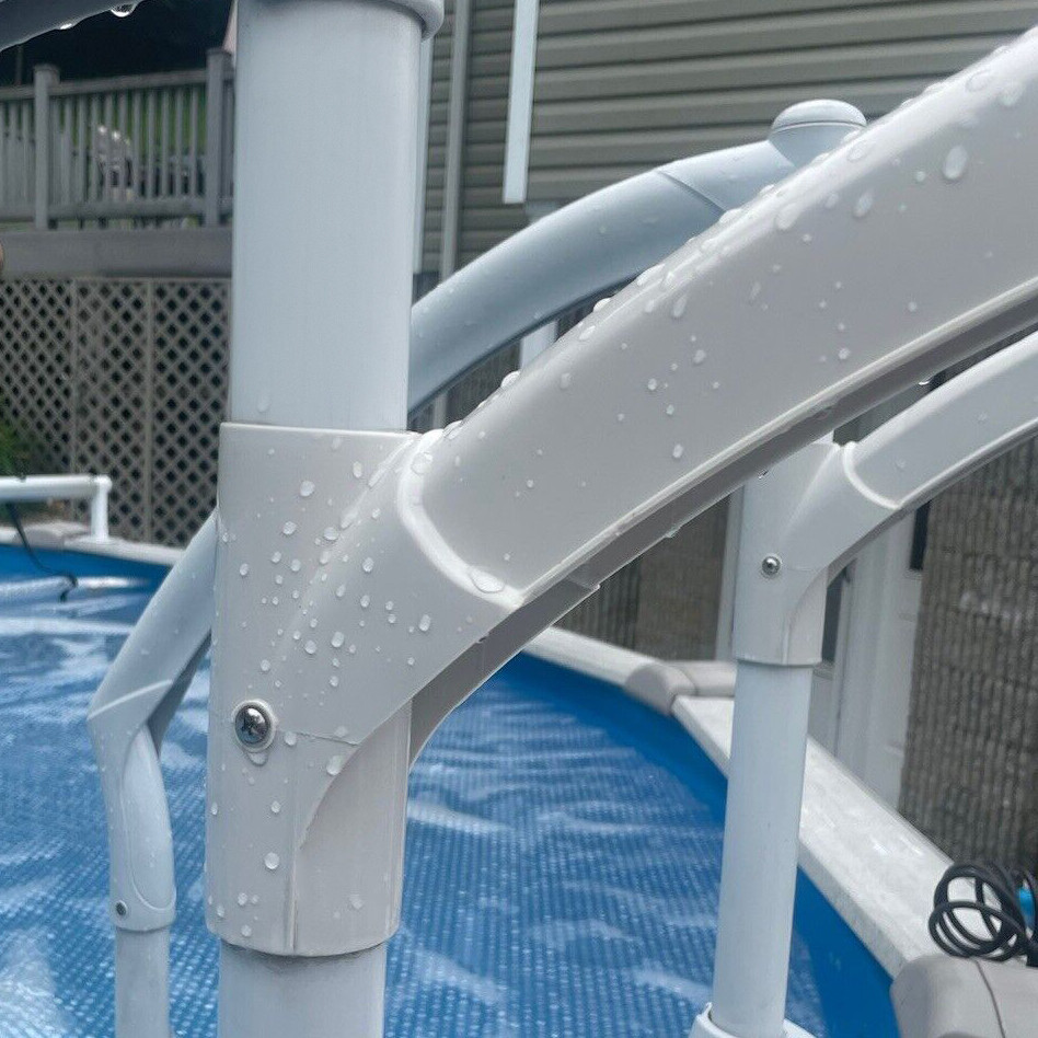White Short Handrail Replace For Above Ground Swimming Pool Step