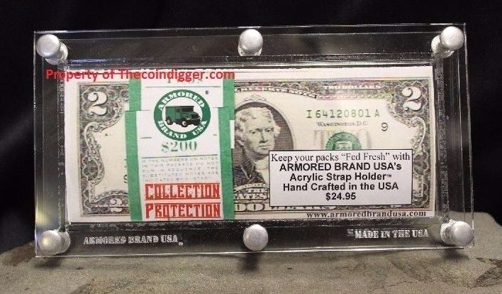 Currency Display Banknote Bundle Strap Case Acrylic Frame Holder Armored Brand