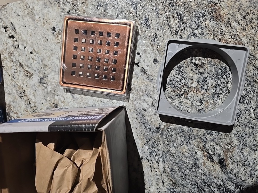 Everbilt Watershield Shower System 4 in. Bronze Square Grid Drain Grate